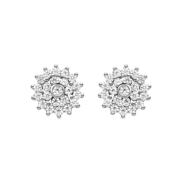 Luxenter Sterling Silber 925 Ohrringe Mit Rhodiniertem Brillant Zirkonia - Maliai-image