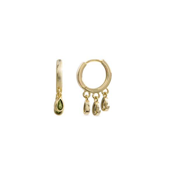Luxenter Smaragd Zirkonia Ohrringe Aus 18K Gelbgold - Atzul-image