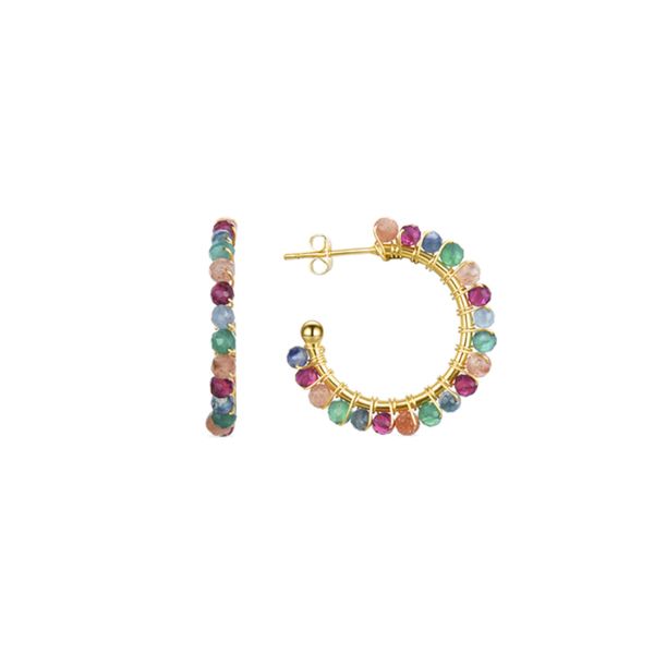 Luxenter Multicolour Kristall Ohrringe Aus 18K Gelbgold - Aiel-image