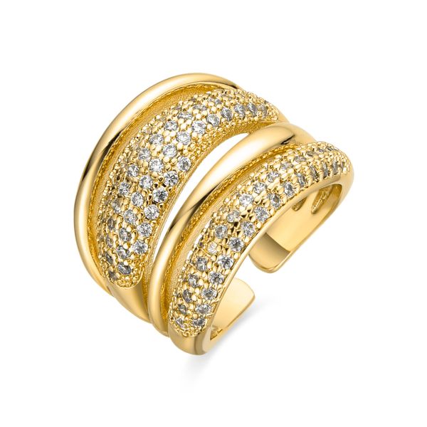 Luxenter Ring Mit GläNzendem 18K Gold Finish Zirkonia - Merima-image