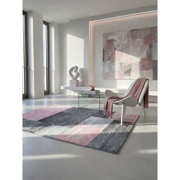 Kurzflorteppich Solda, Kariert, Rosa, 200 X 290 Cm-image