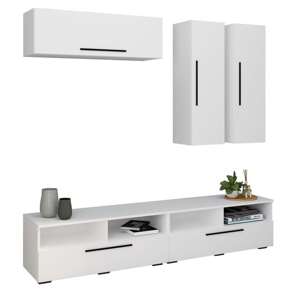 Vcm TV MöBel Wohnwand Mit Ausreichend Stauraum Anbauwand MaßE H. 200 X B. 190 X T. 40 Cm Fernseh MöBel – Arila XL-image
