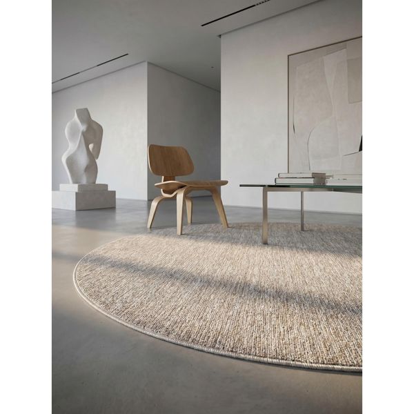Teppich Kurzflor Ammer In Beige, Einfarbig, Ø 160 Cm-image