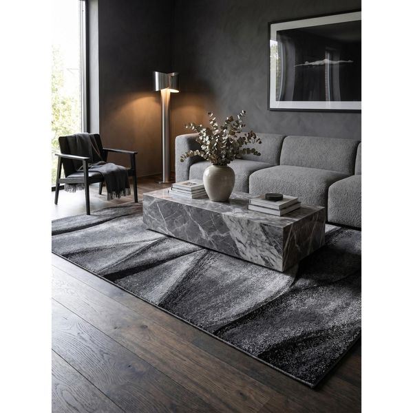 Teppich Kurzflor Solda In Schwarz, Mit Farbverlauf, 240 X 340 Cm-image