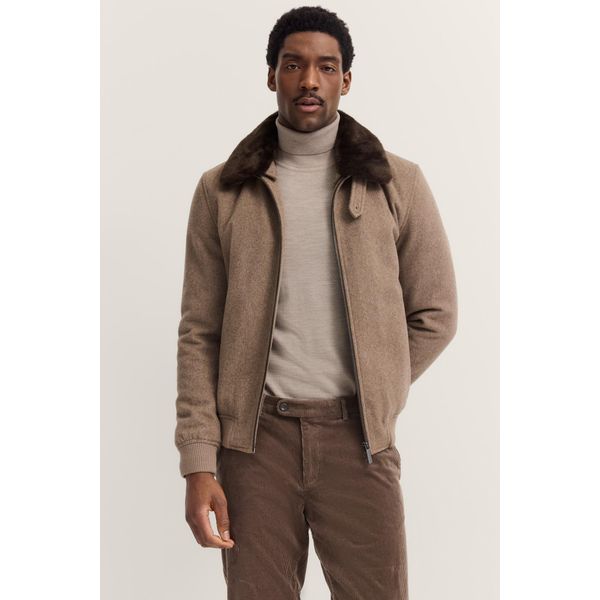 Bugatti Herren Woll-Blouson Mit Abnehmbarem Kunstfellkragen-image