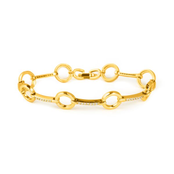 Luxenter Armband Mit Funkelnden Zirkonia-Steinen, 18 Karat Gelbgold-Finish – Dimaran-image
