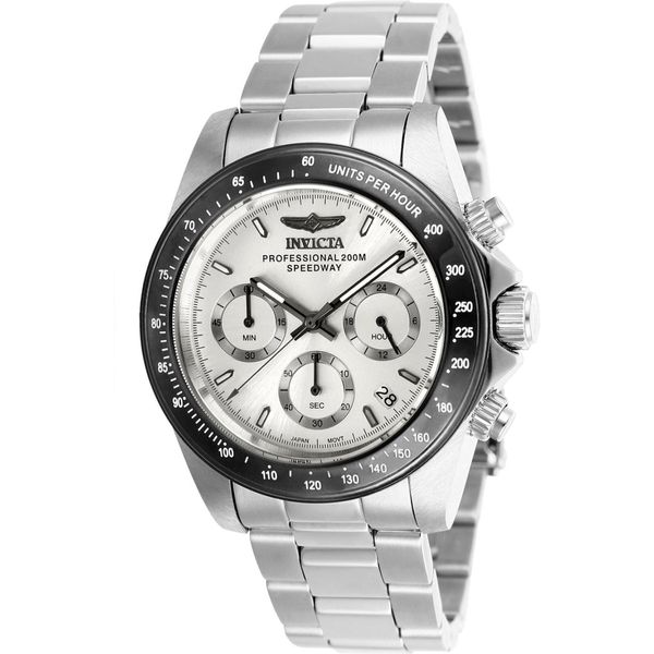 Invicta Speedway 26111 Herrenuhr - Quarzwerk - Edelstahl Mit Silbernem Zifferblatt - 39 Mm-image