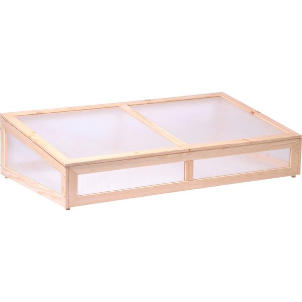 FrüHbeet-Aufsatz FüR Hochbeete Mit Holzrahmen Und Polycarbonat-WäNden, 128 X 67 X 31,5 Cm, Kiefer-image