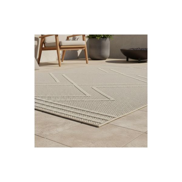 Outdoorteppich Imst, Im Boho-Stil, Aus Polypropylen, Beige, 200 X 290 Cm-image