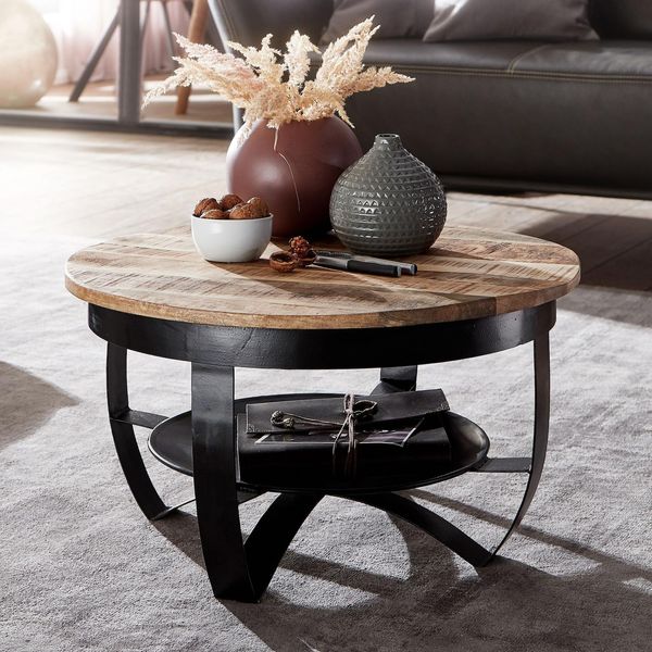FineBuy Couchtisch 60 Cm Wohnzimmertisch Holz Massiv Tisch Wohnzimmer Sofatisch-image