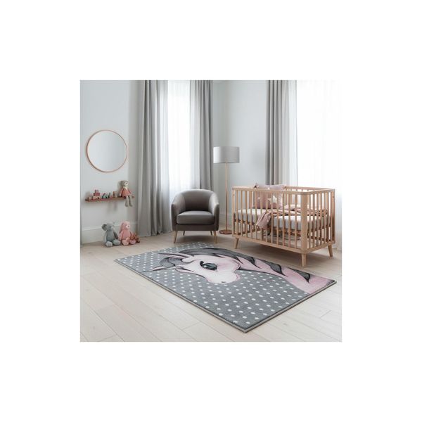 Kinderteppich Tasna, Mit Einhorn-Motiv, Rosa, 80 X 150 Cm-image