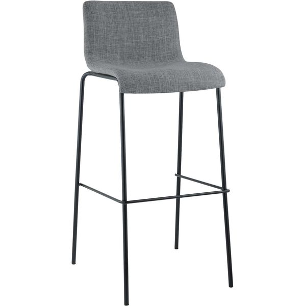 CLP Barhocker Mit Lehne Hover, Barstuhl Stapelbar Mit Stoffbezug, Stapelstuhl Metallgestell Bis 150 Kg Belastbar-image