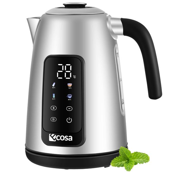 Ecosa Edelstahl Wasserkocher Mit Temperatureinstellung 1,7L 2200W-image