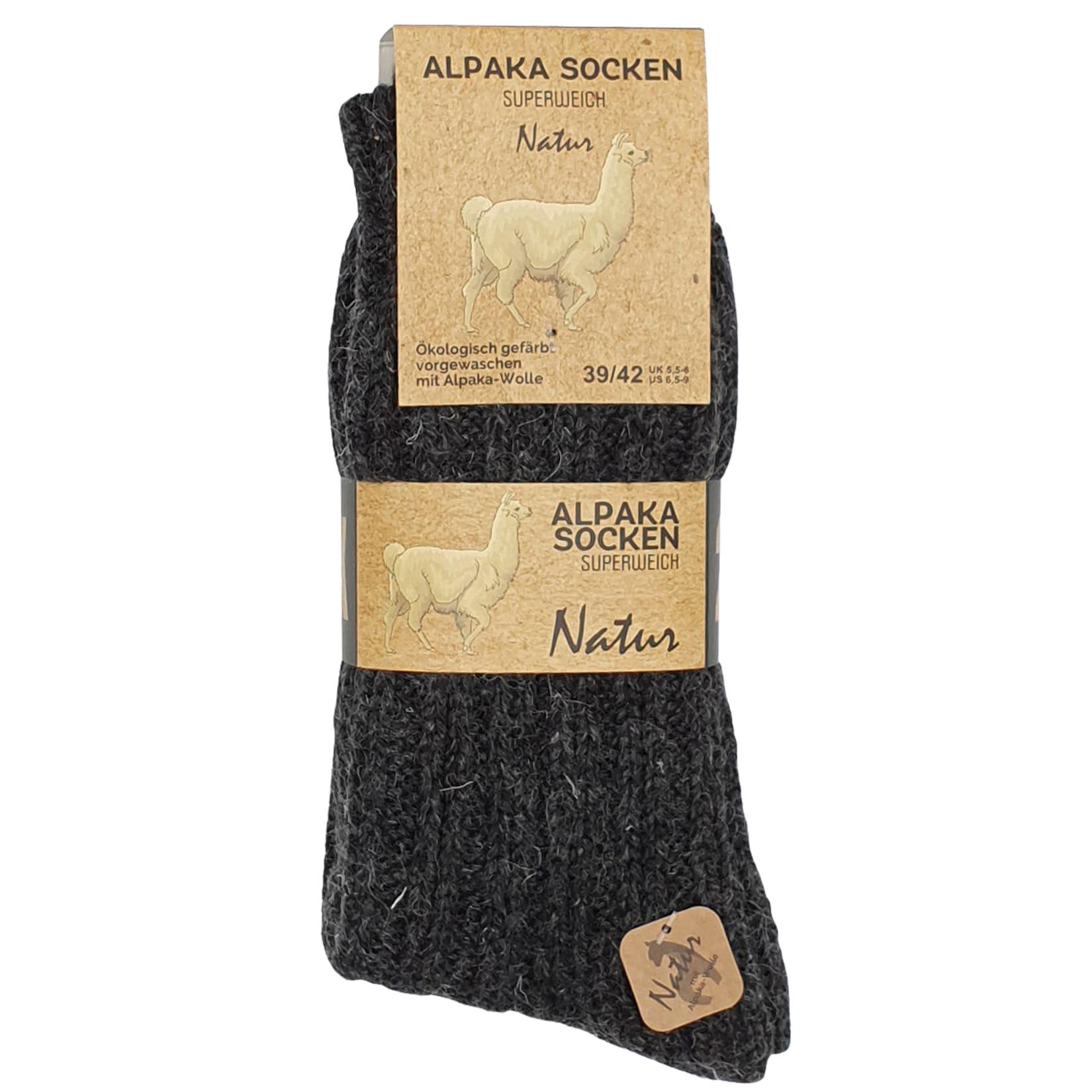 Cotton Prime® 4 Paar Stricksocken mit Alpakawolle Unisex Alpakasocken