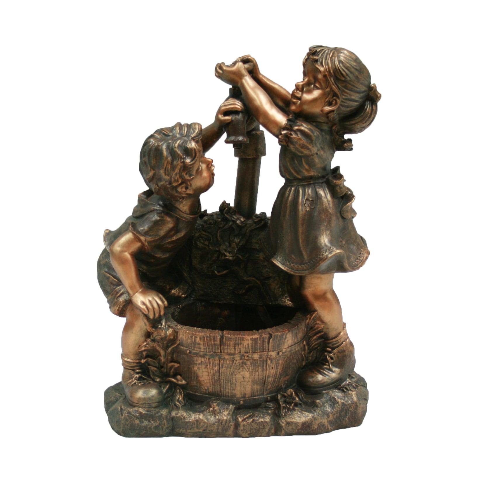 SONSTIGE MEMPHIS - Polyresin, Rustikale Dekoration ""Kinder am Brunnen""