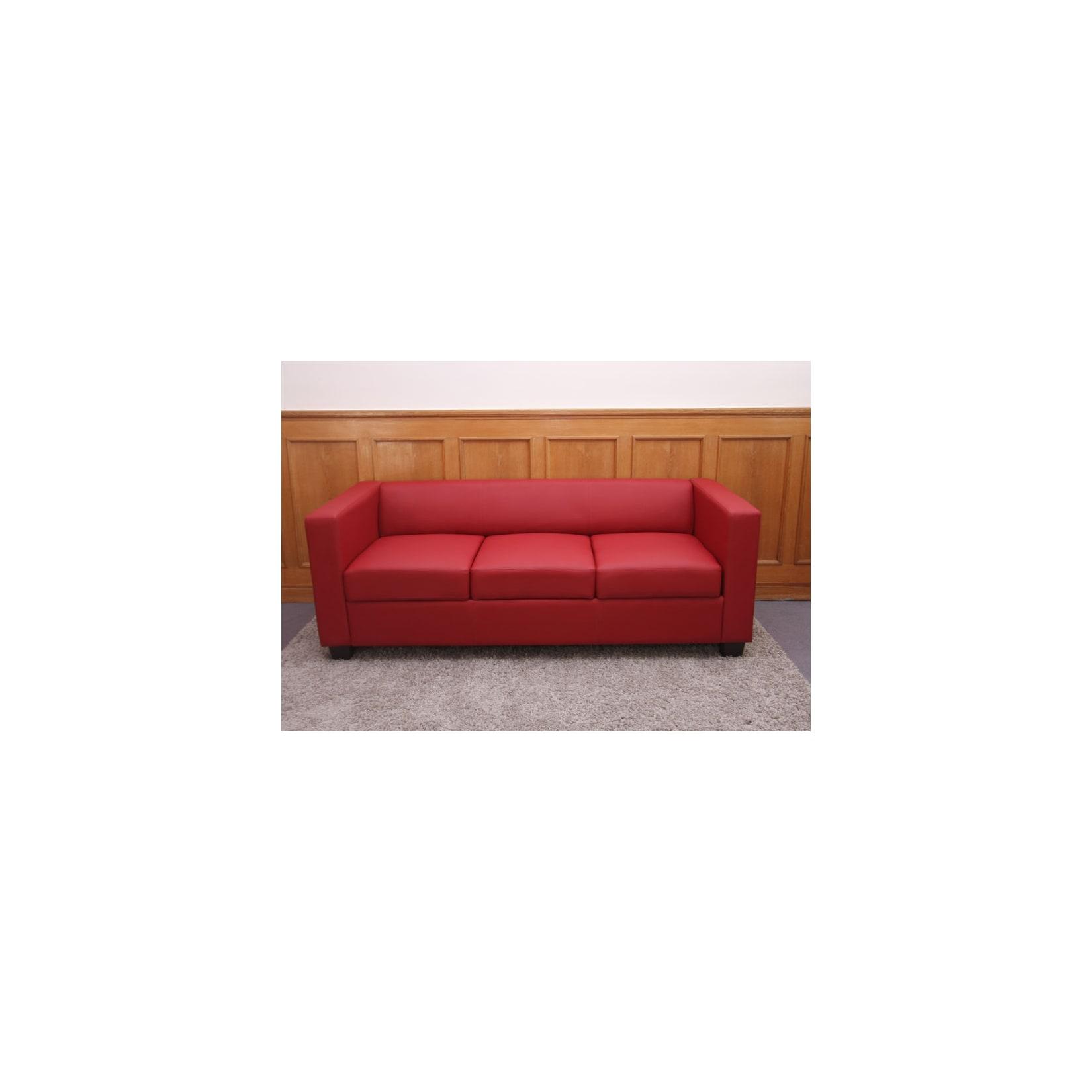 MCW 3er Sofa Lille ~ Leder, rot