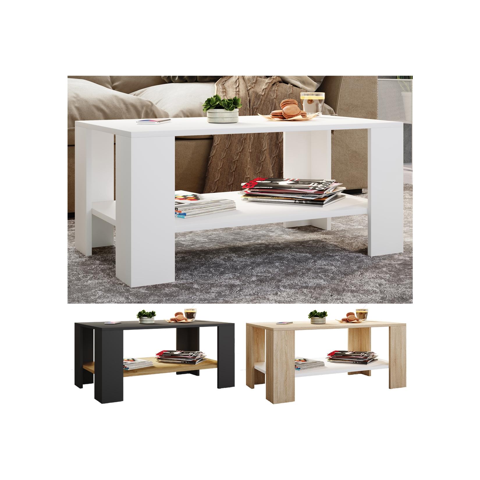 VCM Holz Beistelltisch Couchtisch schlicht Maße ca. H. 55 x B. 90 x T. 41 cm Wohnzimmertisch Sofatisch - Dalus