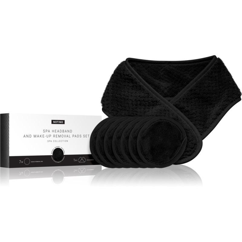 Notino Spa Collection Spa headband and make-up removal pads set set van make-up remover en spa haarband Black 7 st