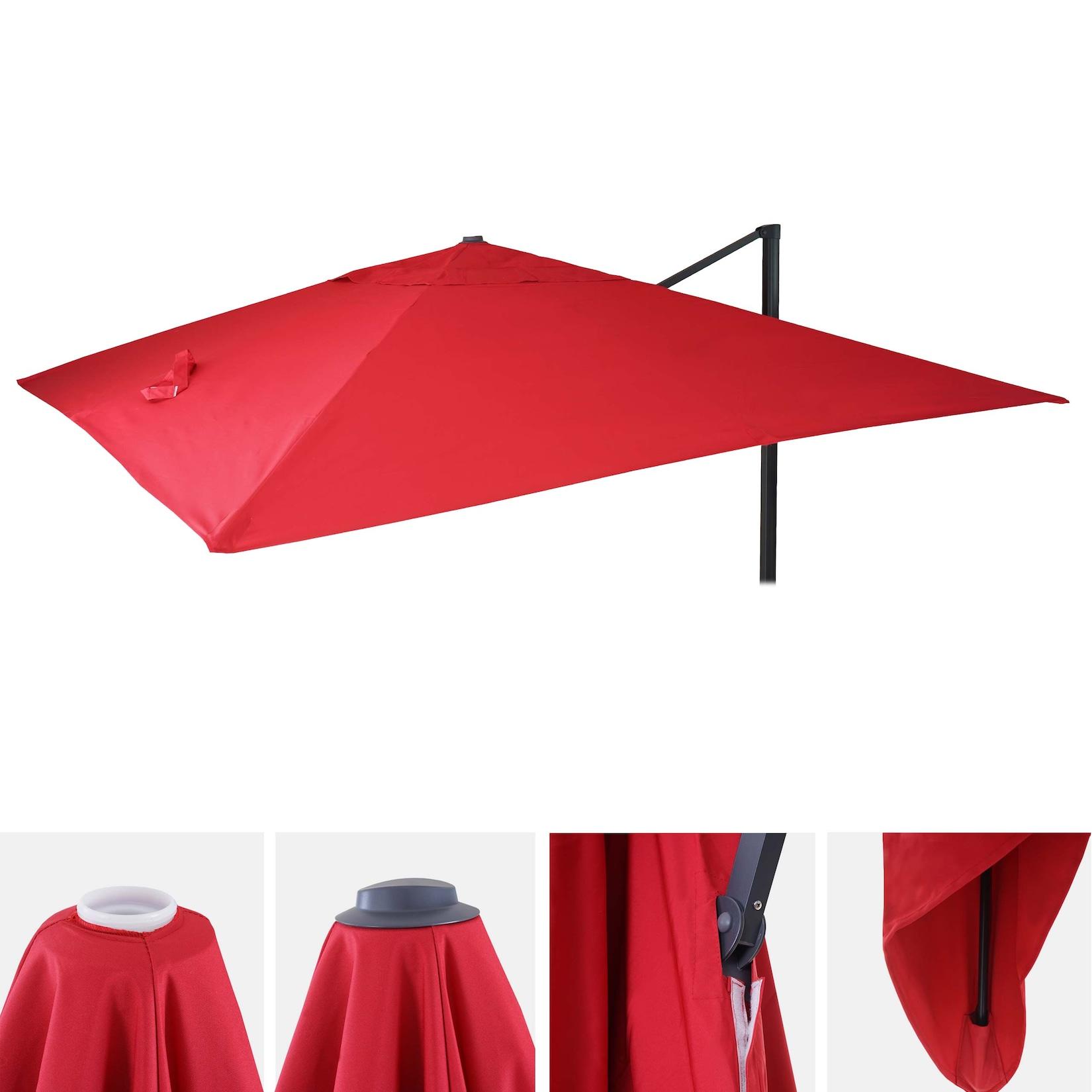 Ersatz-Bezug FüR Luxus-Ampelschirm MCW-A96, Sonnenschirmbezug Ersatzbezug, 3,5X3,5M (Ø4,95M) Polyester 4Kg ~ Rot