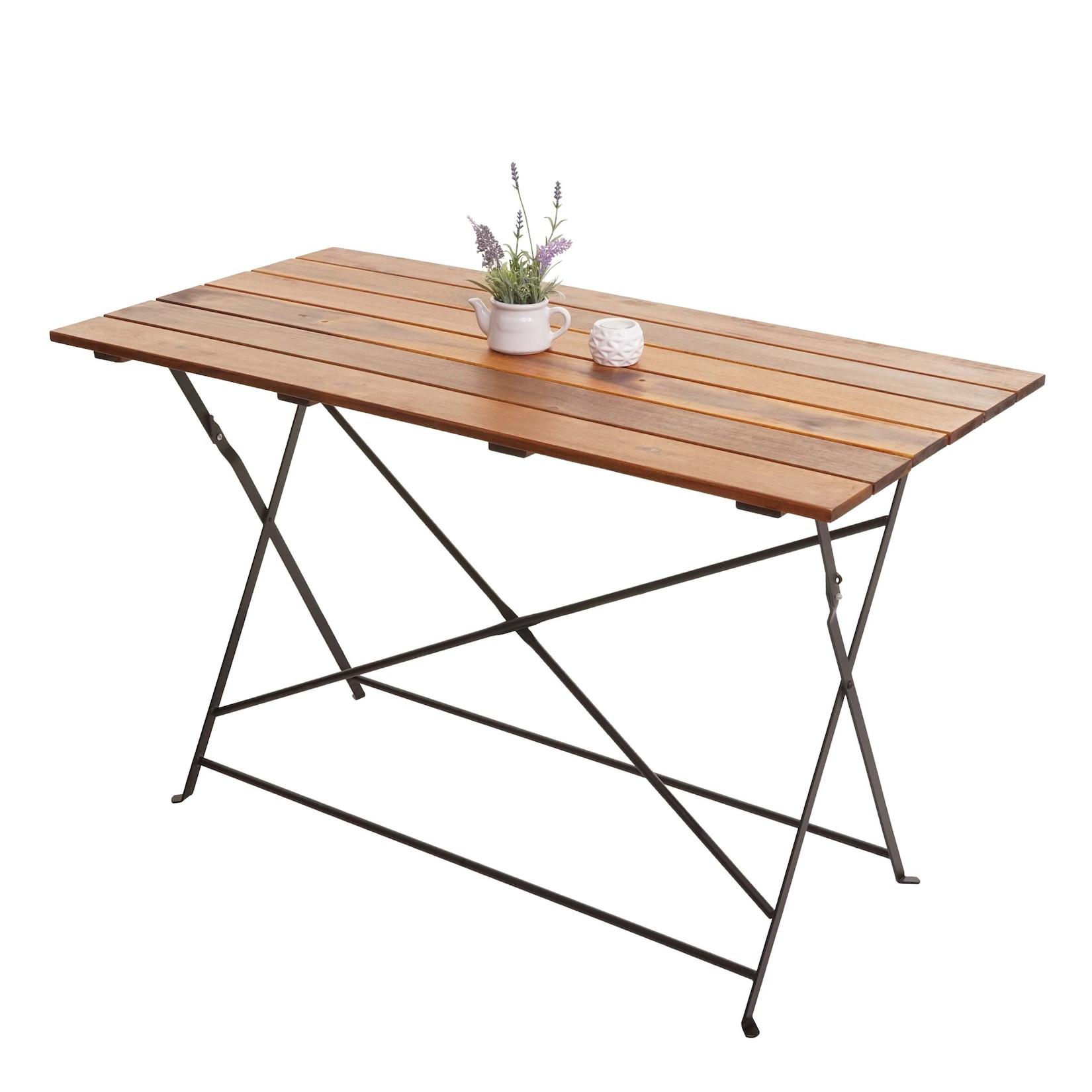 Biergartentisch MCW-J40, Klapptisch Gartentisch, Gastronomie-QualitäT Akazie Mvg-Zertifiziert 120X60Cm ~ Braun