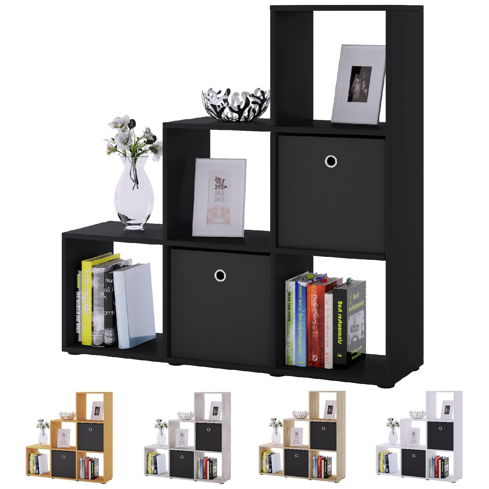 Vcm Holzregal Stehend Platzsparendes Regal MaßE: H. 105 X B. 108 X T. 29 Cm Elegantes Regal Stehend Aufbewahrungsregal BüCherregal Raumteiler- Nitas