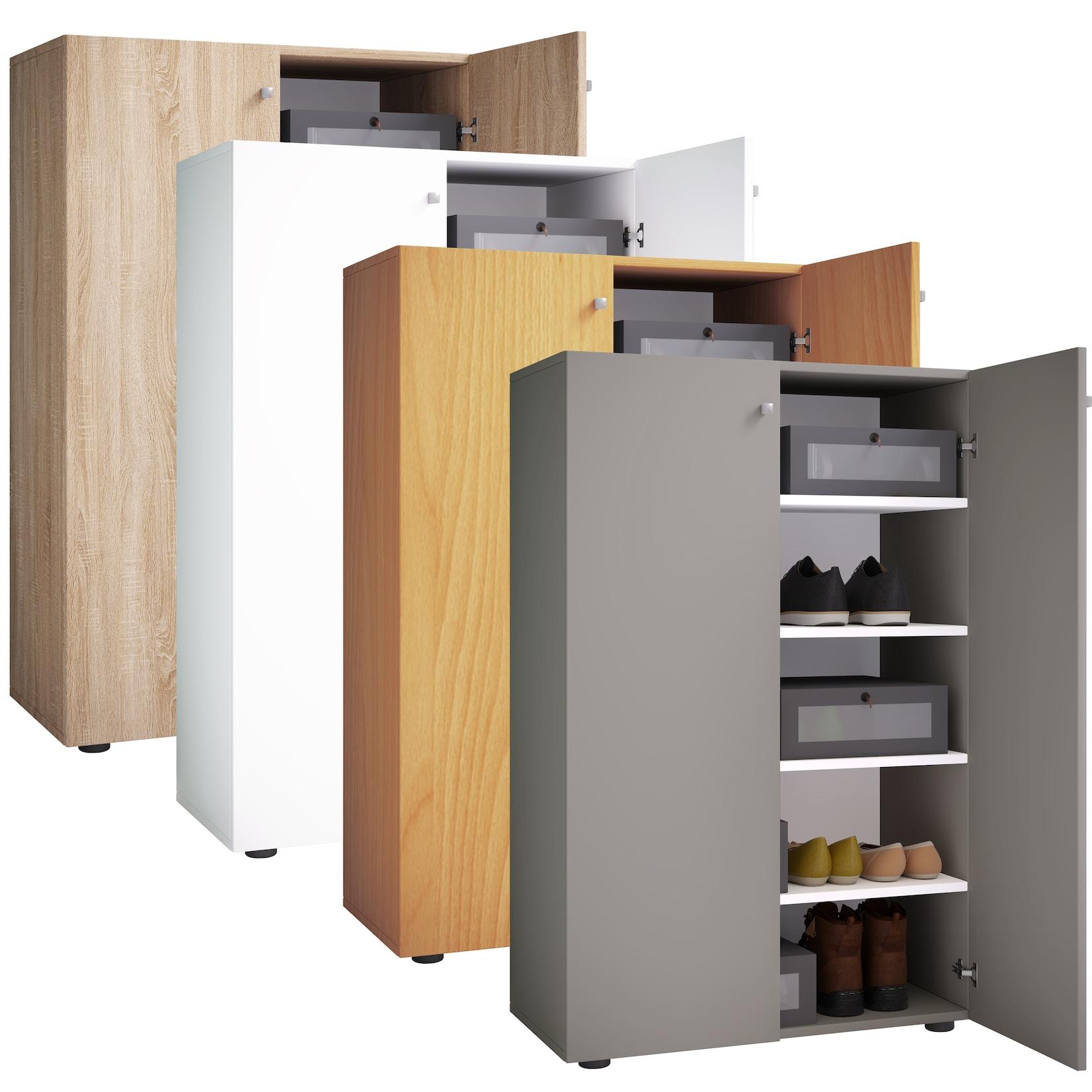 Vcm Holz-Schuhschrank MaßE: H. 110 X B. 70 X T. 39 Cm Allzweckschrank 5 FäCher 2 DrehtüRen– Lona