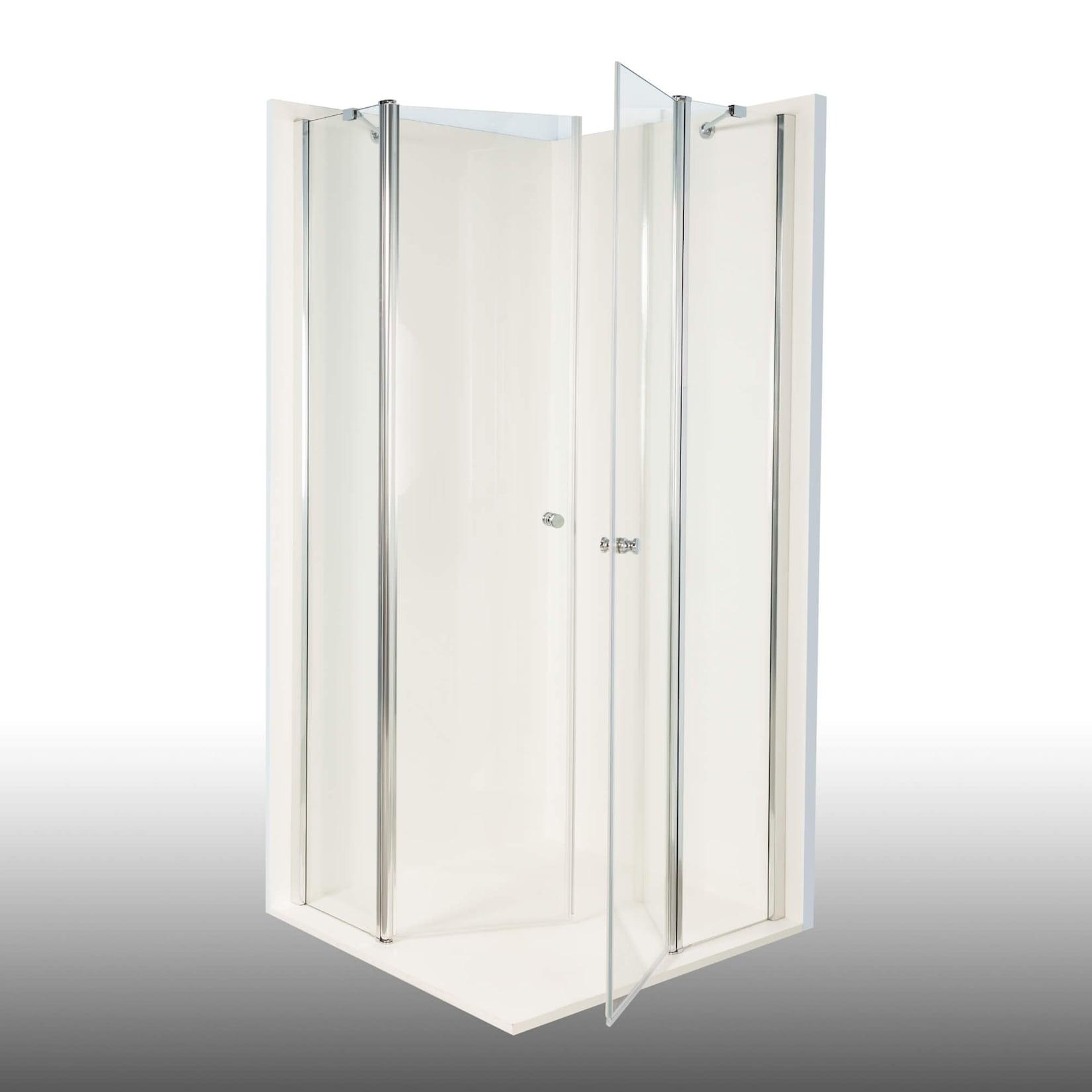 Duschkabine/ Duschabtrennung Dusbad Vital 2 zweiteilige Pendeltür an Festteil / Eckdusche links 1125mm rechts 1075mm
