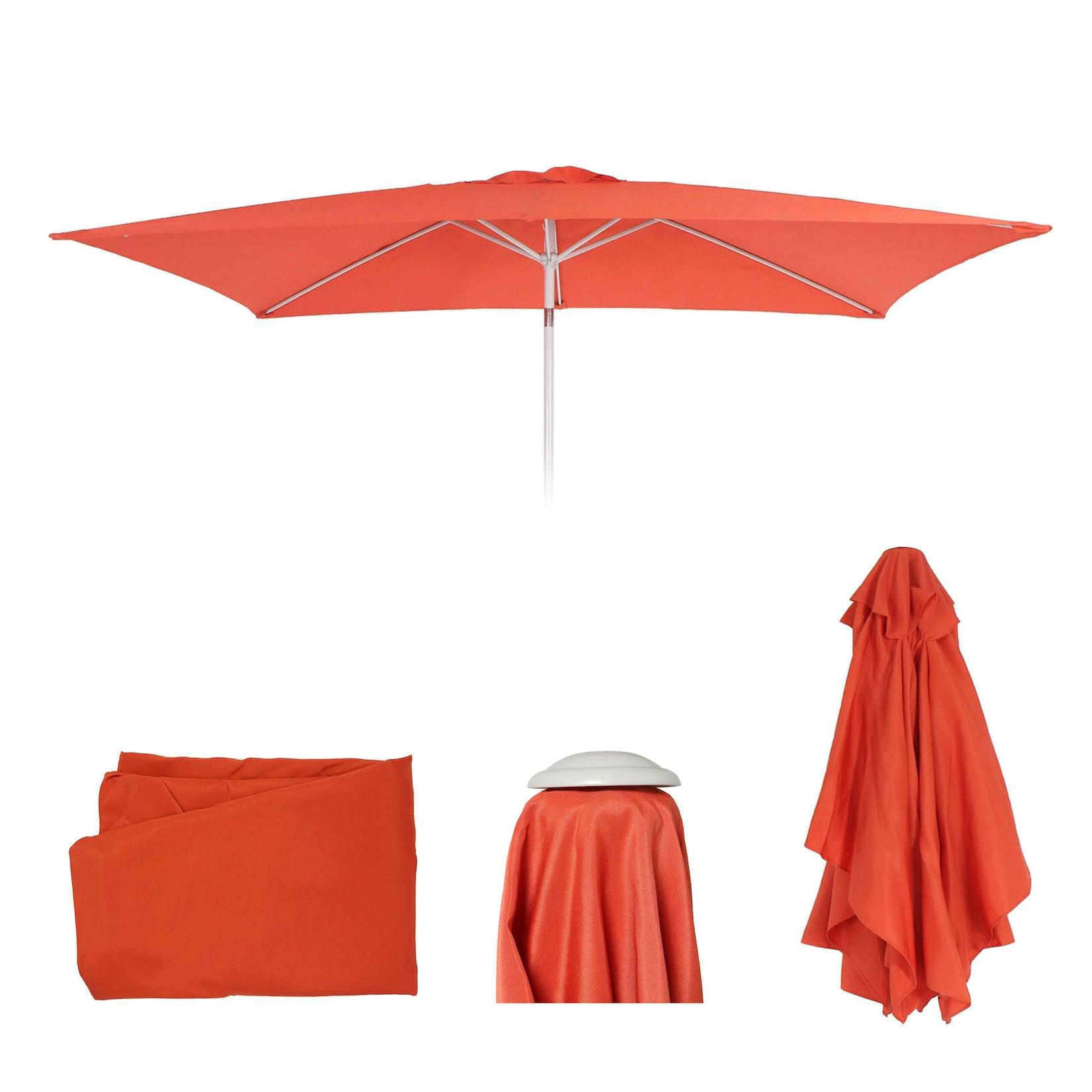 Ersatz-Bezug FüR Sonnenschirm Castellammare, Sonnenschirmbezug Ersatzbezug, 2X3M Rechteckig Stoff/Textil 4,5Kg Uv 50+ ~ Terracotta