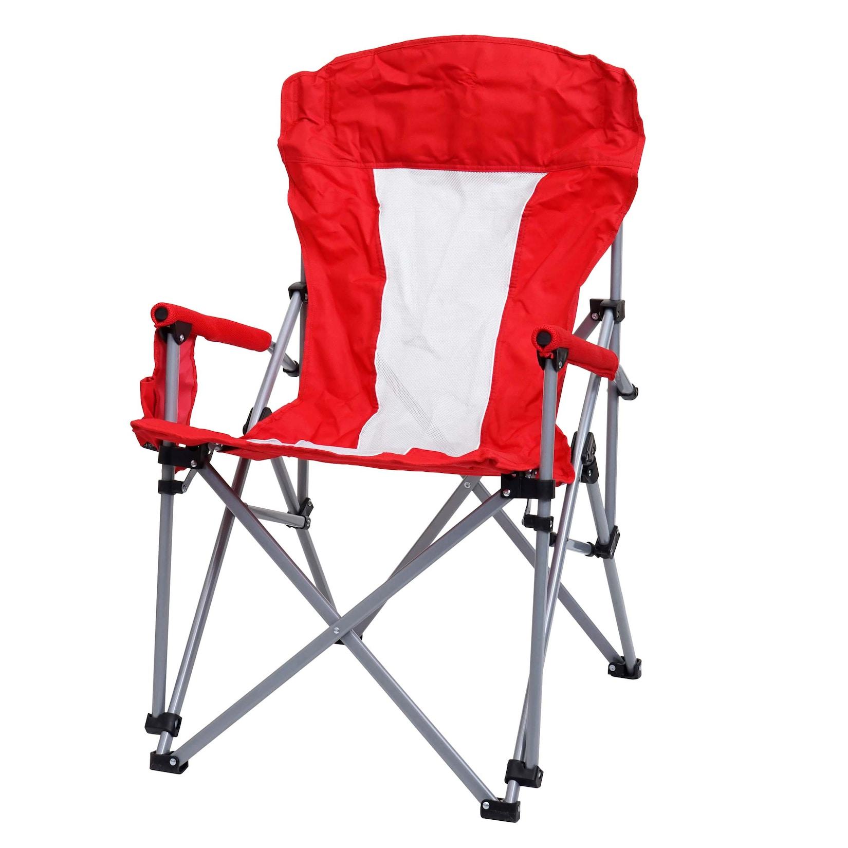 Campingstuhl MCW-L50, Klappstuhl Anglerstuhl Regiestuhl, Waschbar SchutzhüLle Stahl Stoff/Textil ~ Rot