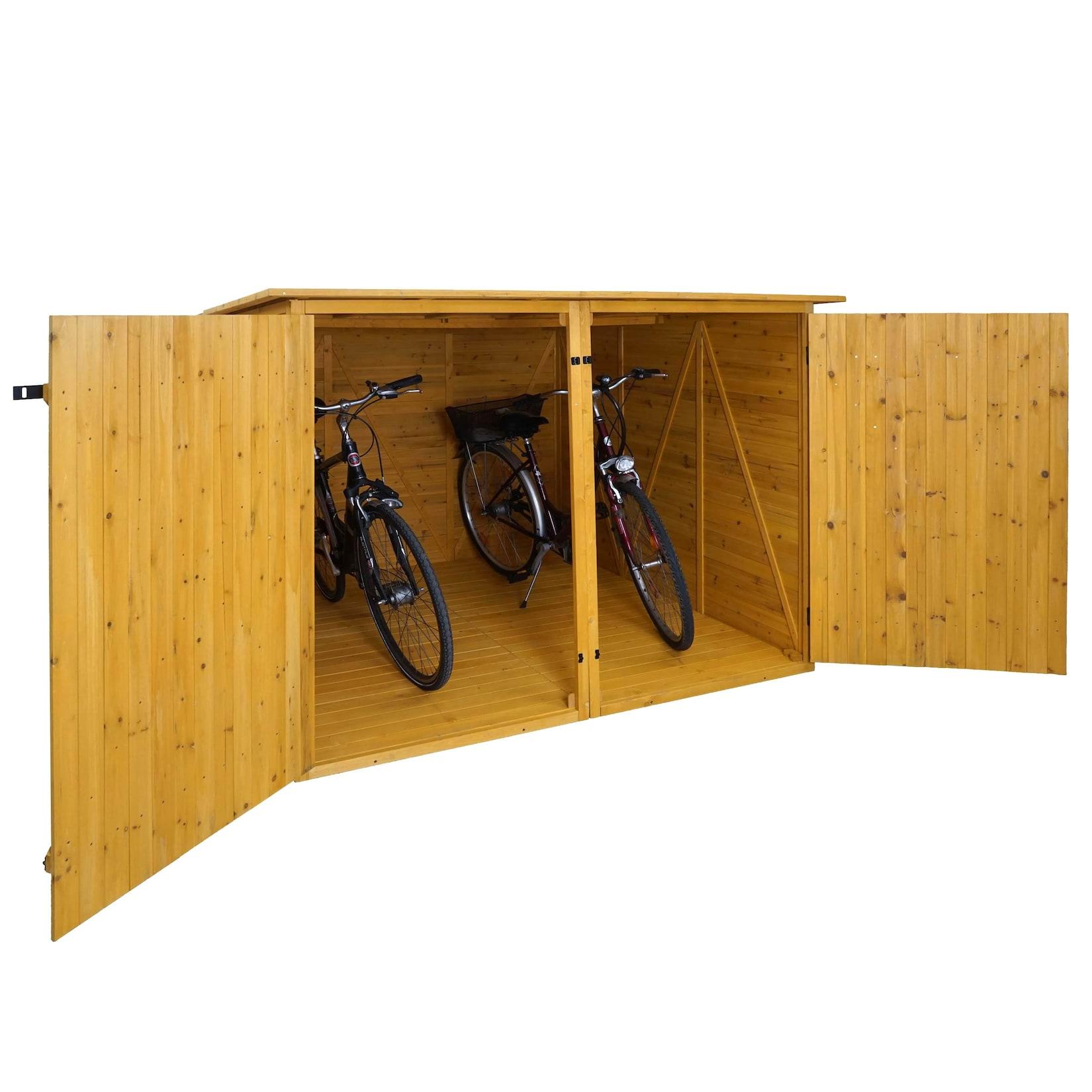 2Er-Fahrradgarage MCW-H60, Fahrradbox GeräTeschuppen GeräTehaus, Mvg AbschließBar 151X200X200Cm ~ Braun