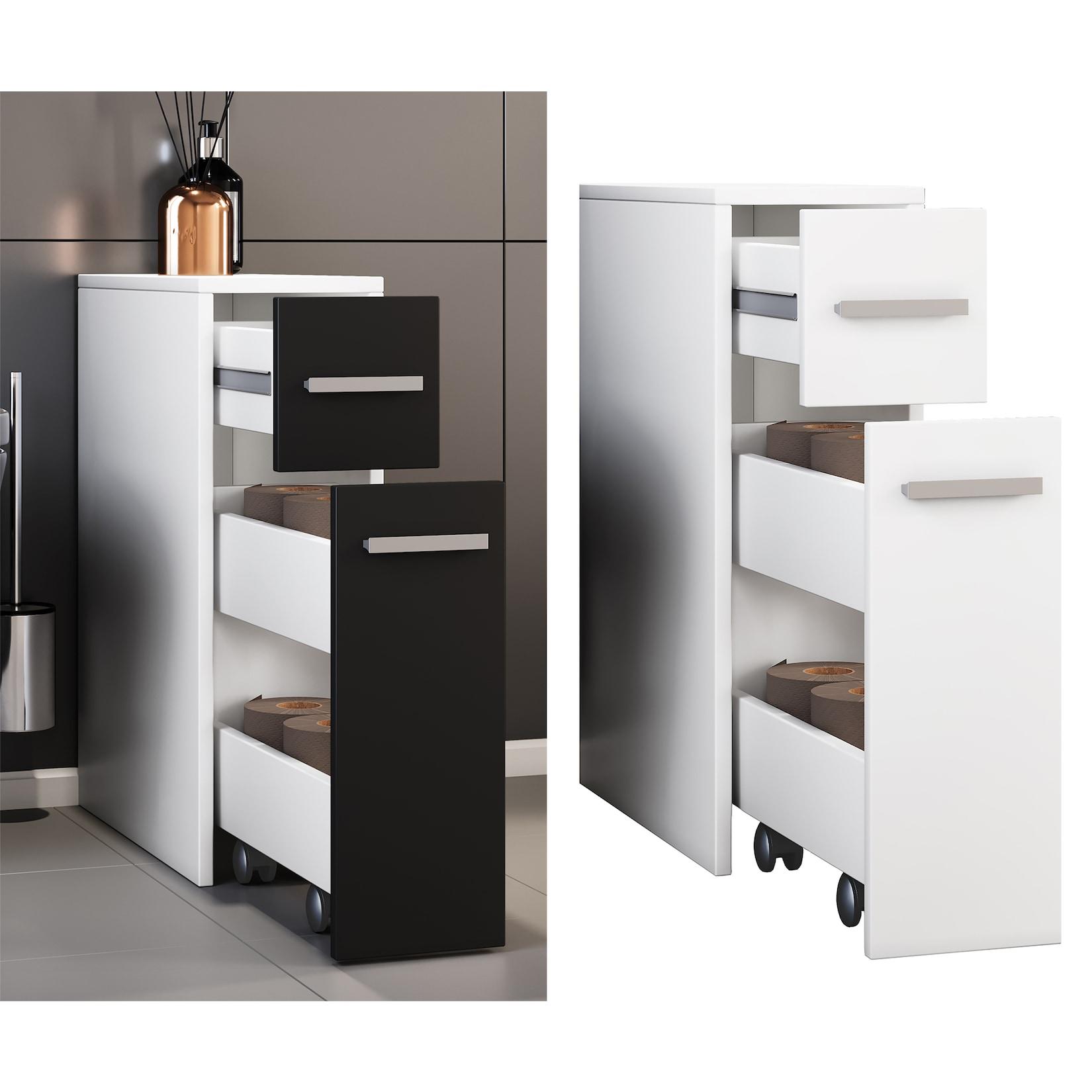 VCM Holz Midischrank Nischenschrank Maße: H. 61 x B. 20 x T. 45 cm Raumteiler 2 Schubladen - Zalo