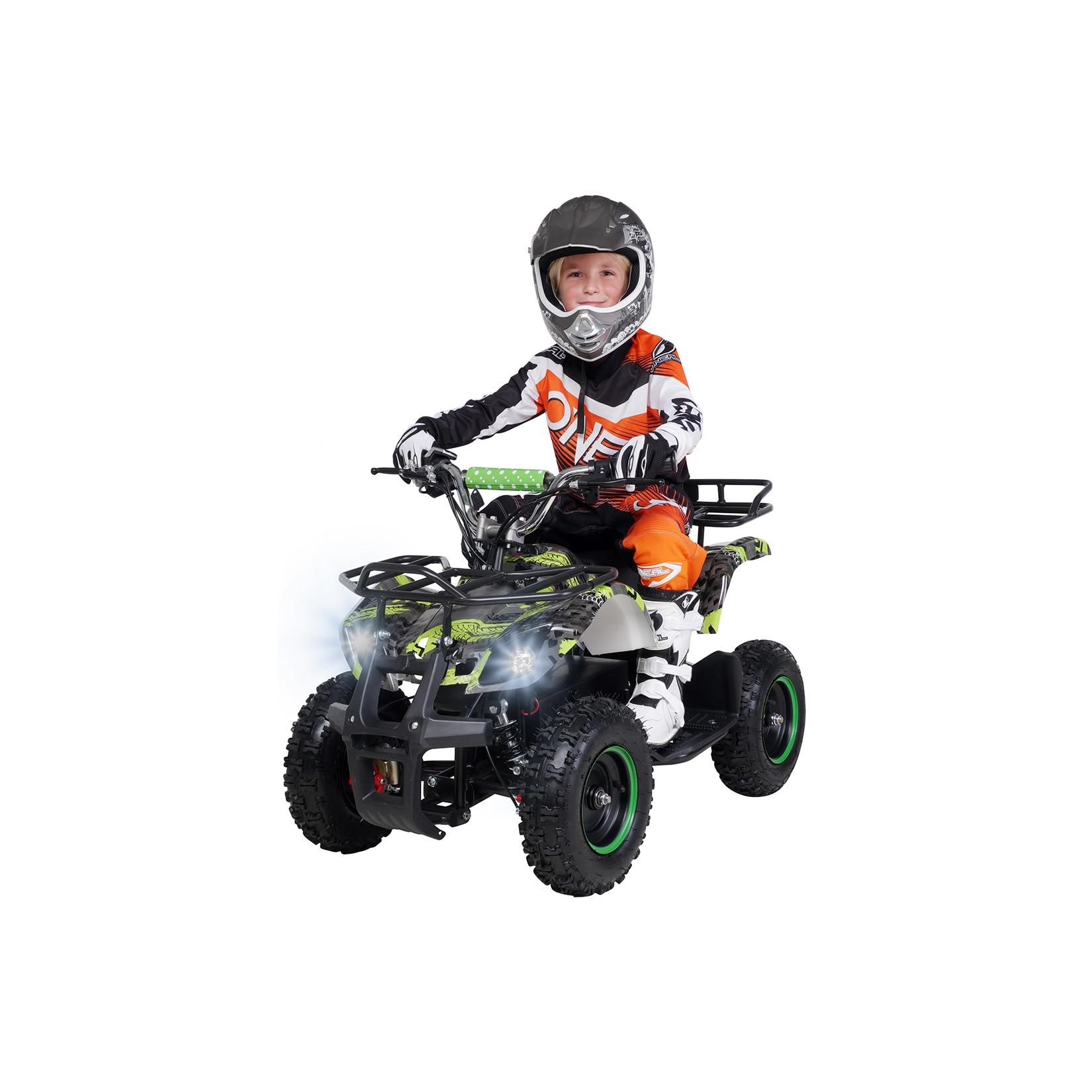 Actionbikes Motors Elektro-Kinderquad Torino, 1000 Watt, Pocket-Quad mit Scheibenbremsen, 24 km/h, 3 x 12-Volt-Batterie (Grün Polo)