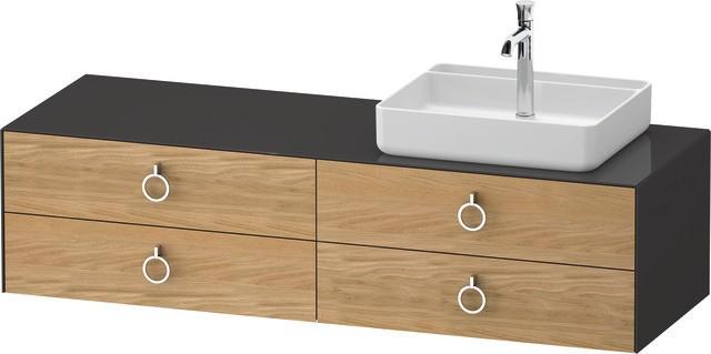 Duravit White Tulip Konsolenwaschtischunterbau WandhäNgend Natur Eiche & Graphit Matt & Hochglanz 16 WT4995RH5H10010