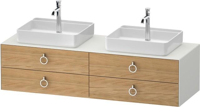 Duravit White Tulip Konsolenwaschtischunterbau WandhäNgend Natur Eiche & Weiß Matt & Seidenmatt 1600 WT4996BH5360010