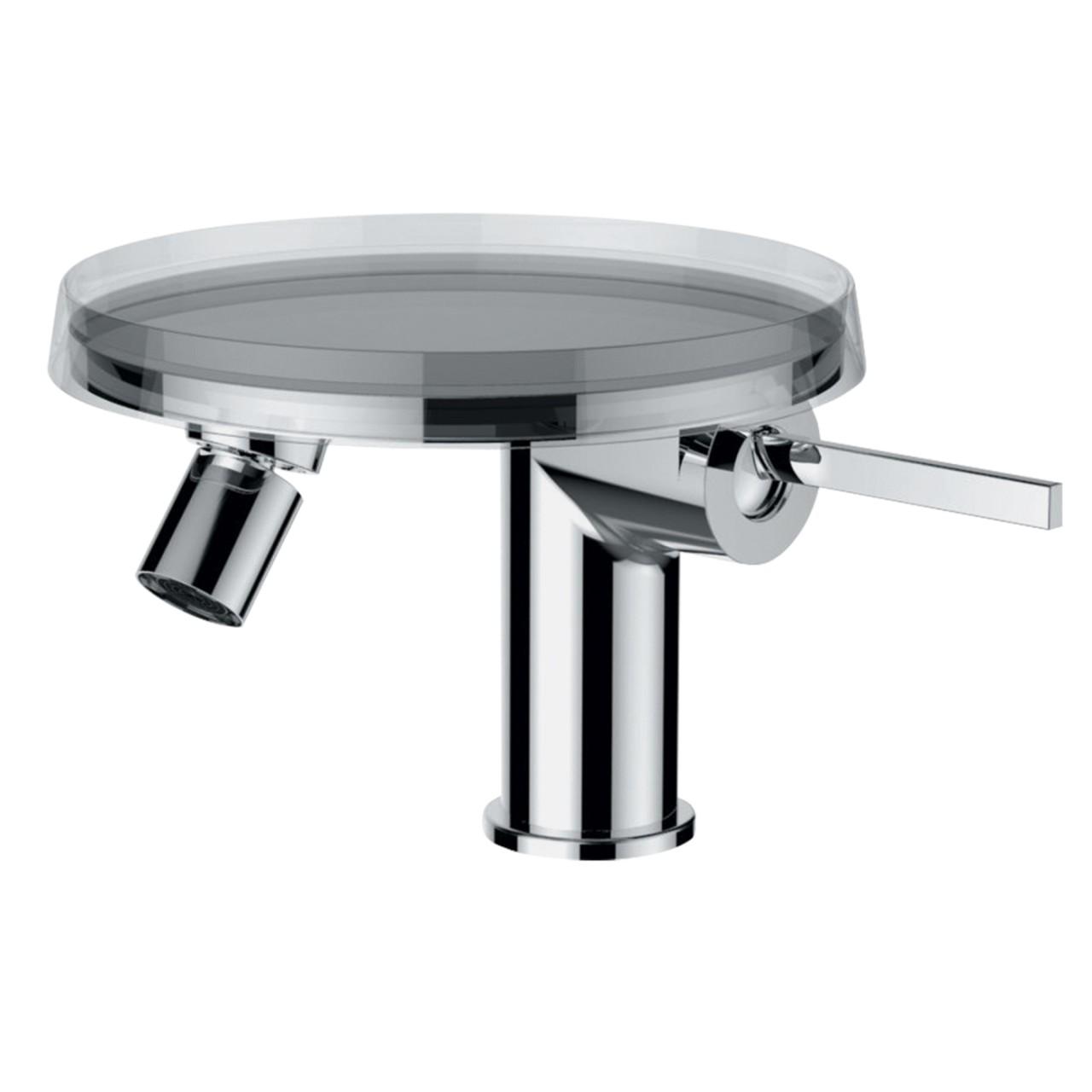 Laufen Bidetarmatur Mit Deko-Disc (Transparent) Kartell Laufen , Festauslauf, Ohne Ablaufventil, Mit H3413310041131