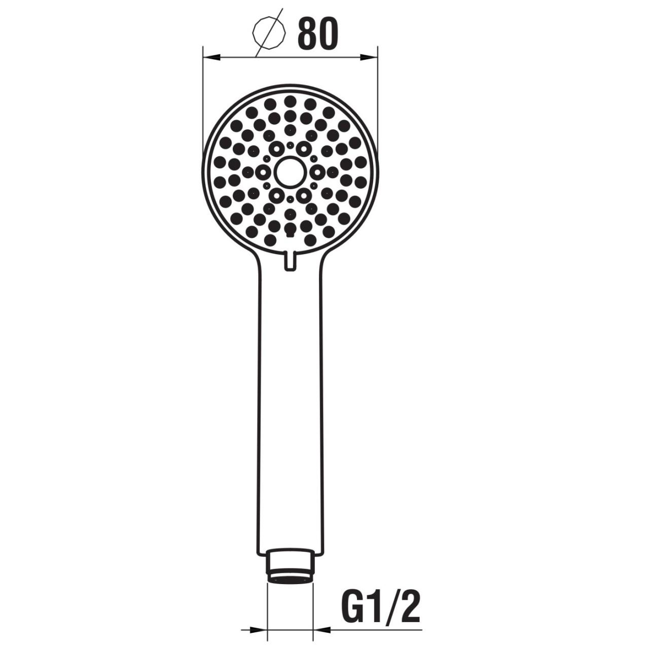Laufen Handbrause Stella 80 3F, 3 Regulierbare Strahlarten: - Rainspray - Mixedspray – Massagespray, H3619850013311