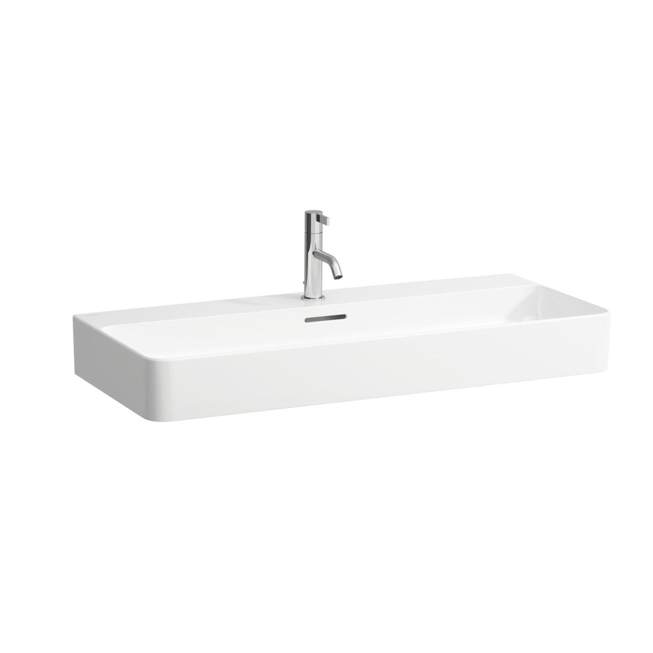 Laufen Aufsatz-Waschtisch Val 420X950X155, 1 Hahnloch, Ohne ÜBerlauf, Geschliffen Weiss Matt H8162877571151