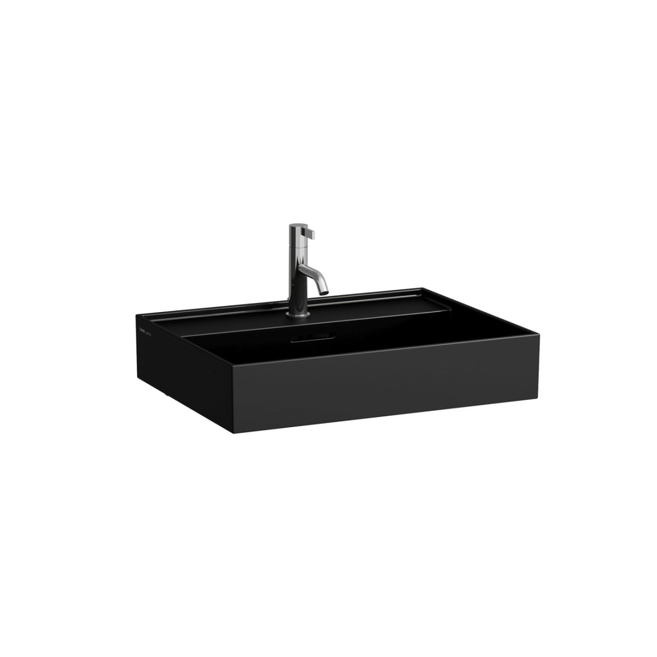 Laufen Waschtisch Kartell · Laufen 460X600X145, Ohne Hahnloch, Mit ÜBerlauf, Schwarz Matt H8103337161091