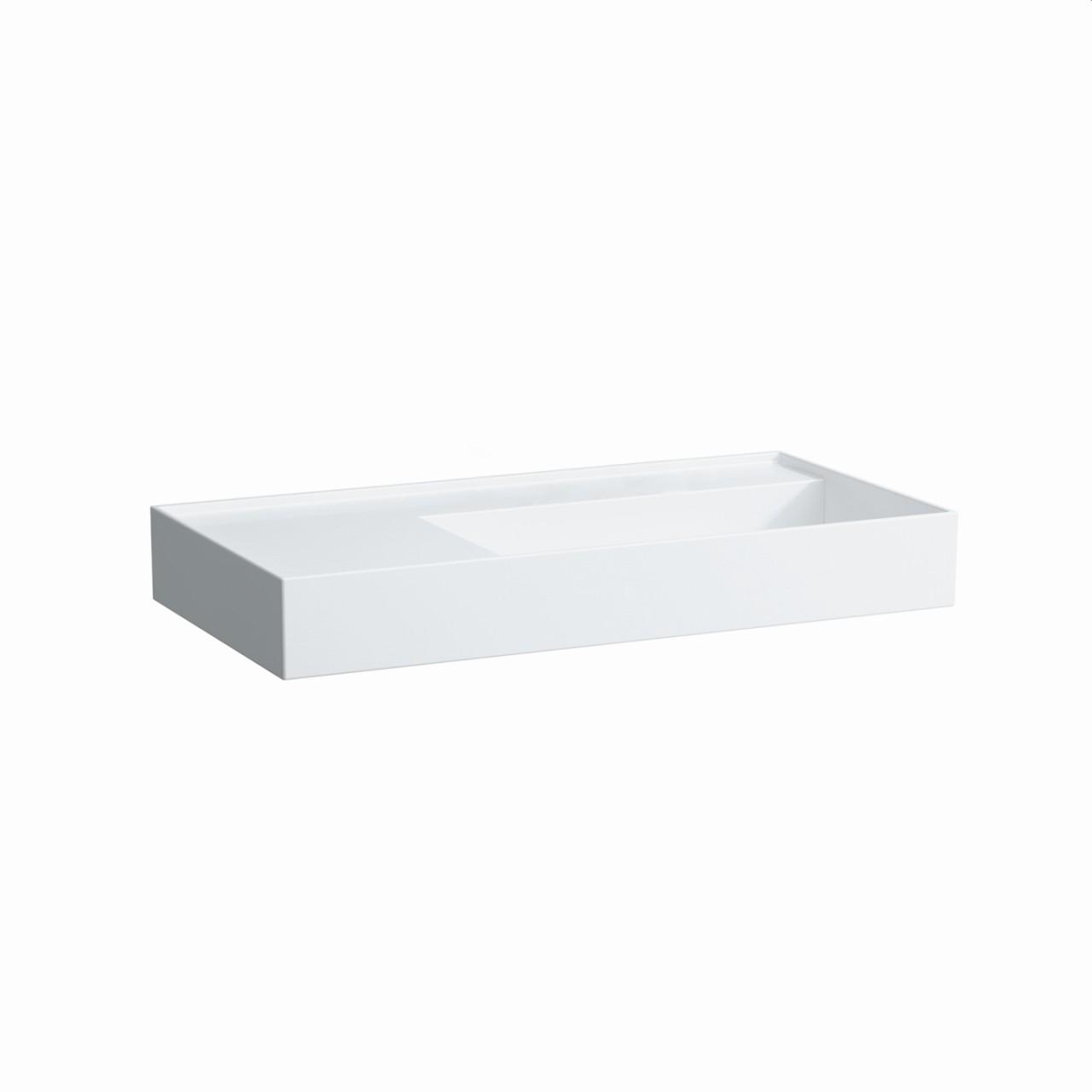 Laufen Aufsatz-Waschtisch Kartell 460X900X150, Ohne Hl. , Ohne ÜB. Geschliffen Ablage Links, Grau M H8183397591121