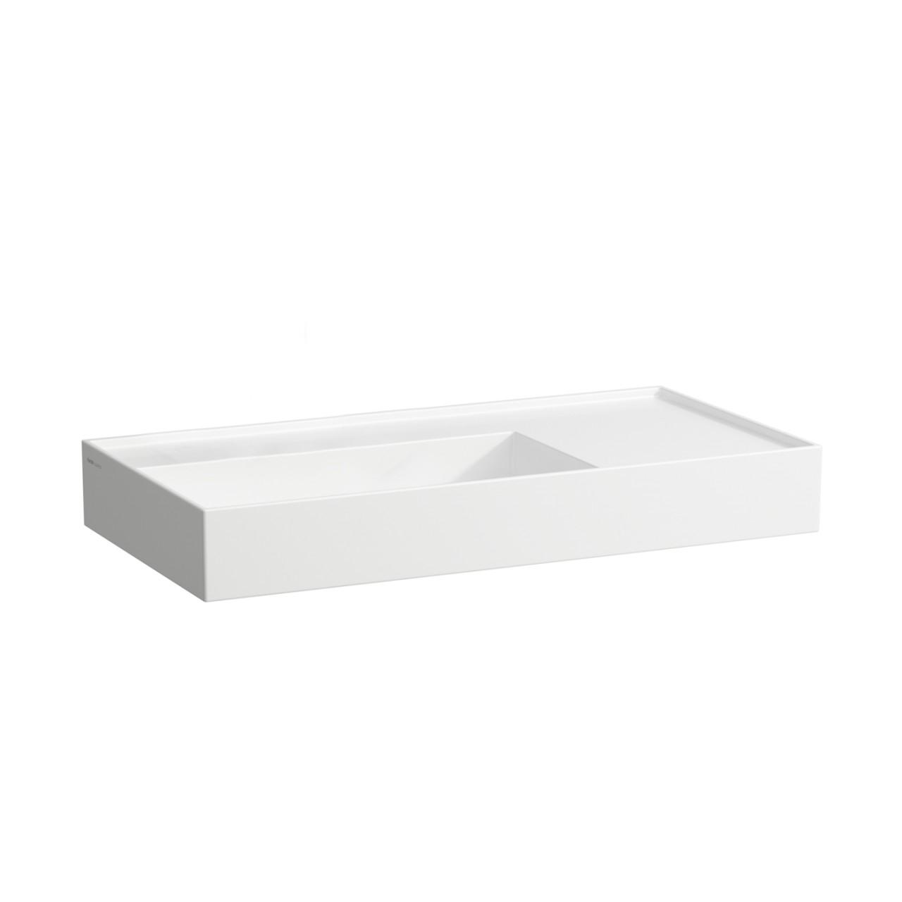 Laufen Aufsatz-Waschtisch Kartell 460X900X150, Ohne Hl. , Ohne ÜB. Geschliffen Ablage Rechts, Grau H8183387591121