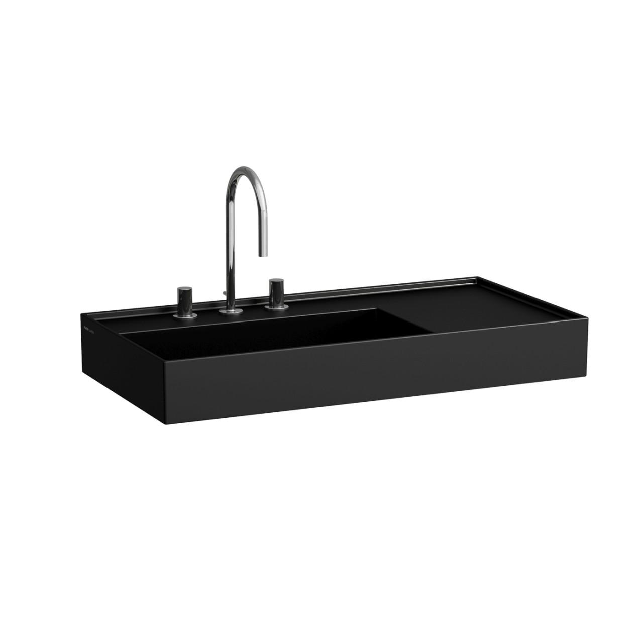 Laufen Waschtisch Kartell · Laufen 460X900X150, 3 HahnlöCher, Ohne ÜBerlauf, Ablage Rechts, Schwarz H8103387161581