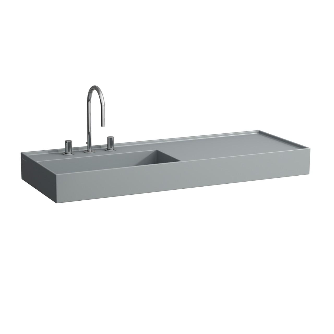 Laufen Waschtisch Kartell · Laufen 460X1200X150, 2 Hahnloch, Ohne ÜBerlauf, Ablage Rechts, Graphit H8133327588151
