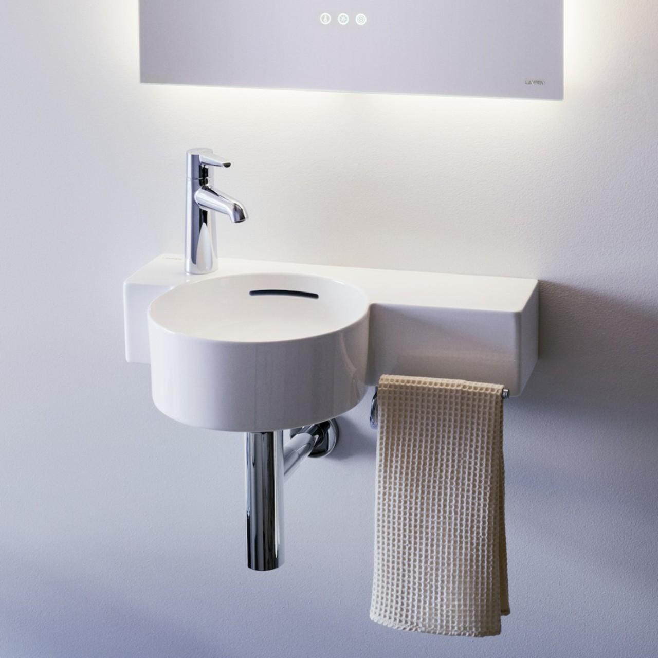Laufen Handwaschbecken Val 315X550X155, 1 Hahnloch Links, Ohne ÜBerlauf, Ablage Rechts, Lcc Weiss H8152834001131