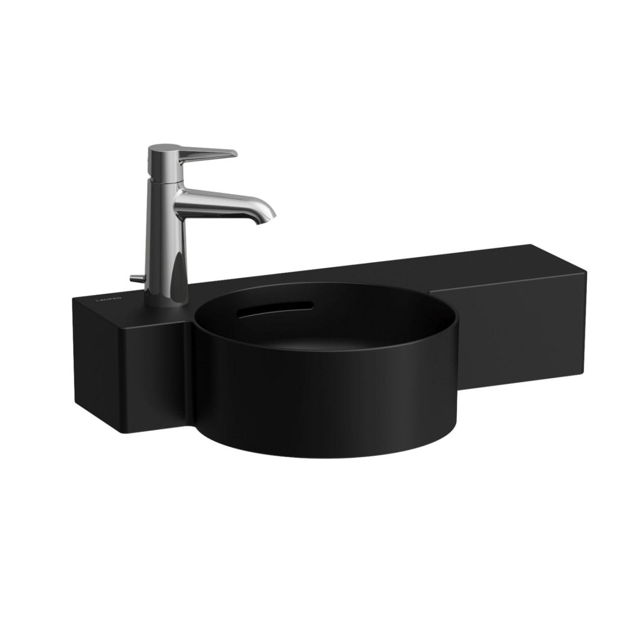 Laufen Handwaschbecken Val, 1 Hl Li, M.ÜBerlauf 550X315 Ablg. Re, Schneidbar, Schwarz Matt H8152837168111