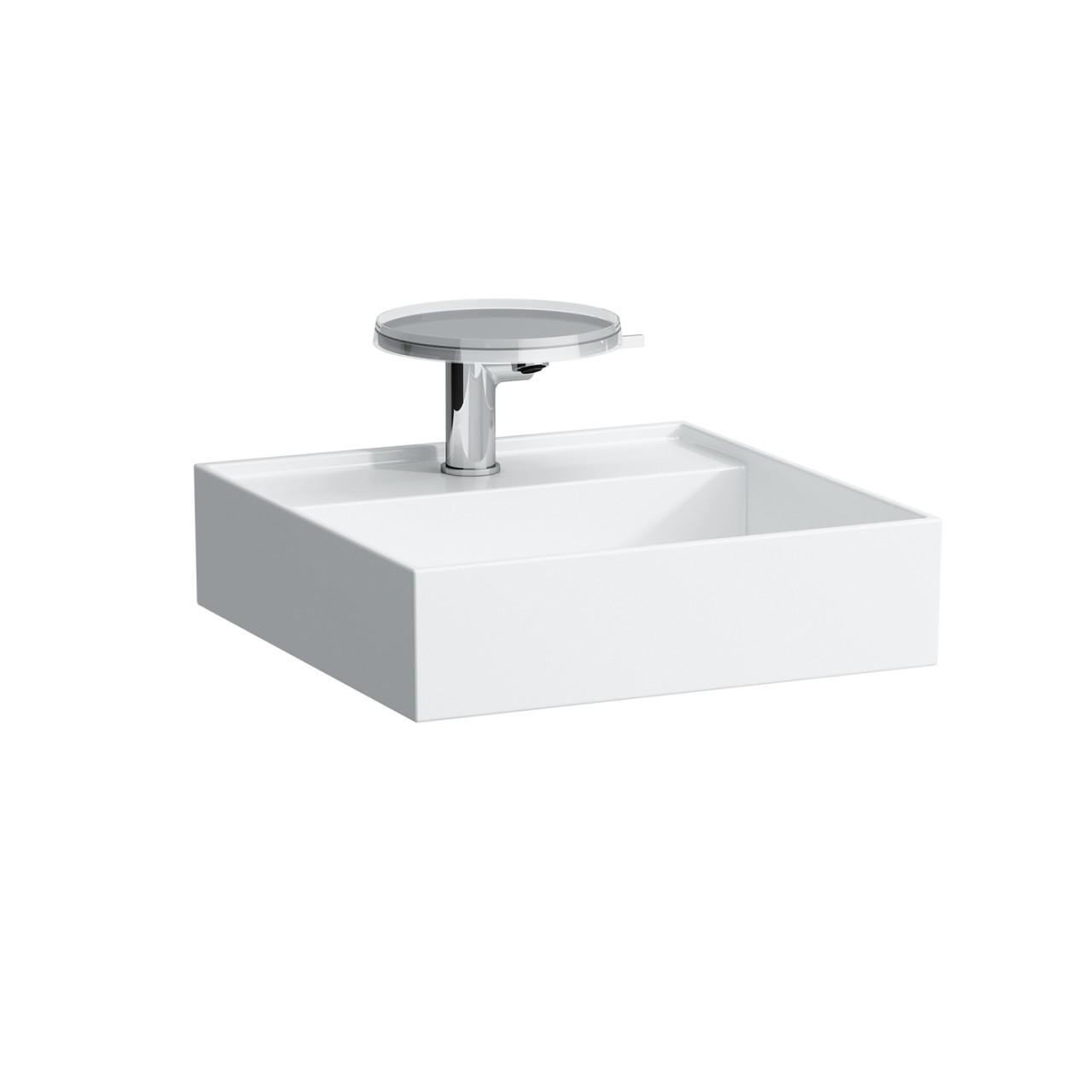 Laufen Aufsatz-Handwaschbecken Kartell 460X460X150, 3 Hl. , Ohne ÜBerlauf, Geschliffen Schwarz Matt H8183317161581