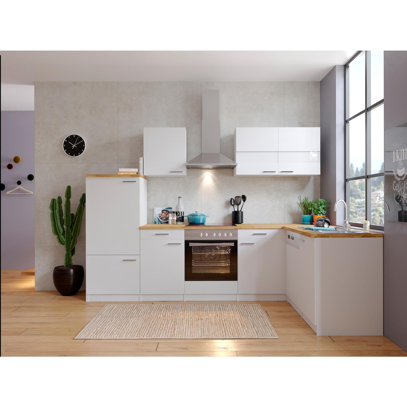 Respekta WinkelküChe KBL280WSCG 280 Cm Weiß - Weiß