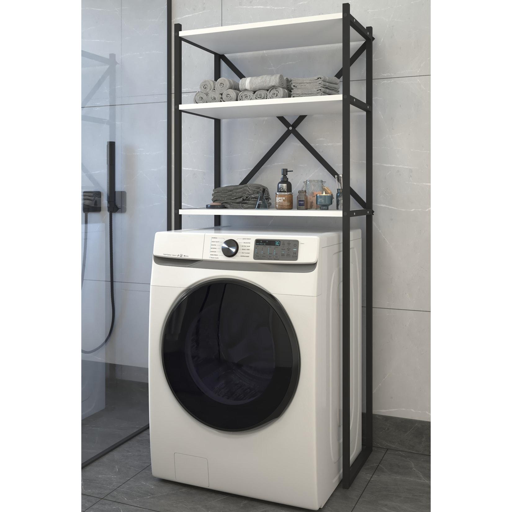Vcm Metall ÜBerbauschrank Waschmaschine MaßE: H. 160 X B. 66 X T. 34 Cm 3 Ablagen Aus Holz - Insasi