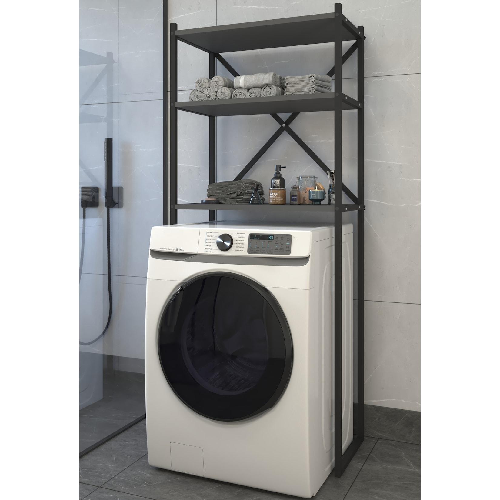 Vcm Metall ÜBerbauschrank Waschmaschine MaßE: H. 160 X B. 66 X T. 34 Cm 3 Ablagen Aus Holz - Insasi