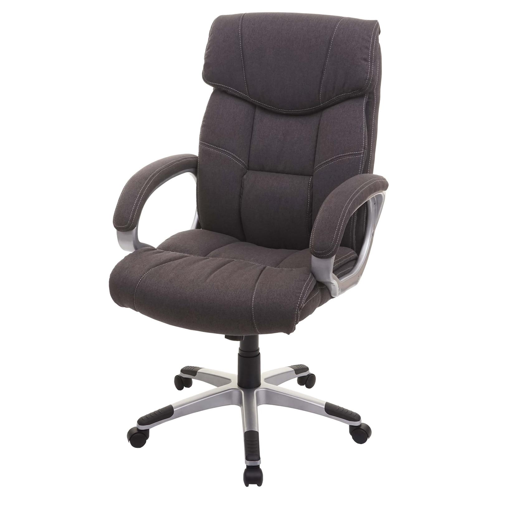 BüRostuhl MCW-A71, Chefsessel Drehstuhl Schreibtischstuhl, Stoff/Textil, Mvg ~ Dunkelgrau