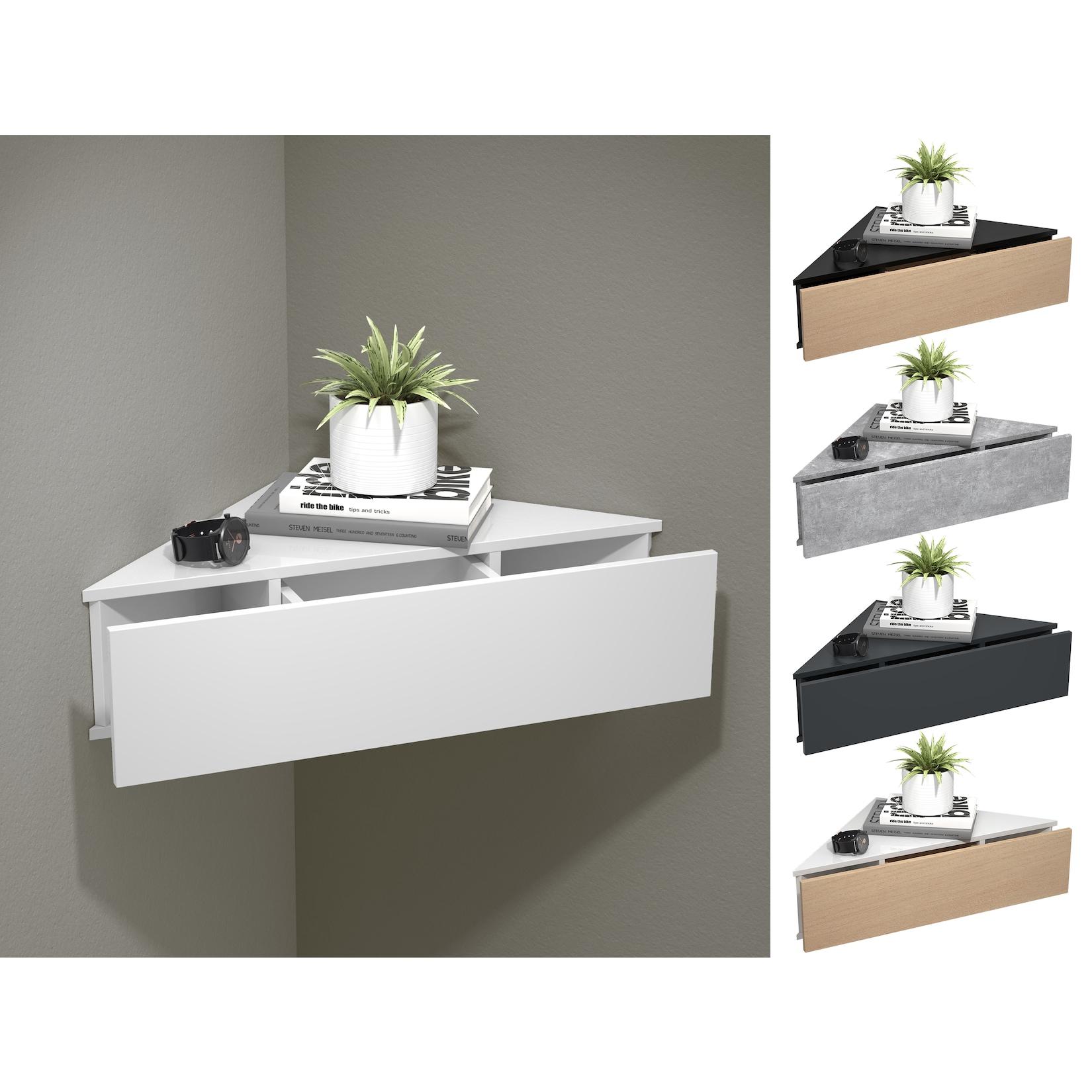 Vcm Nachtschrank Wandschublade Wandboard Eckregal Nachttisch MaßE Ca. H. 15 X B. 60 X T. 43 Cm - Usal S